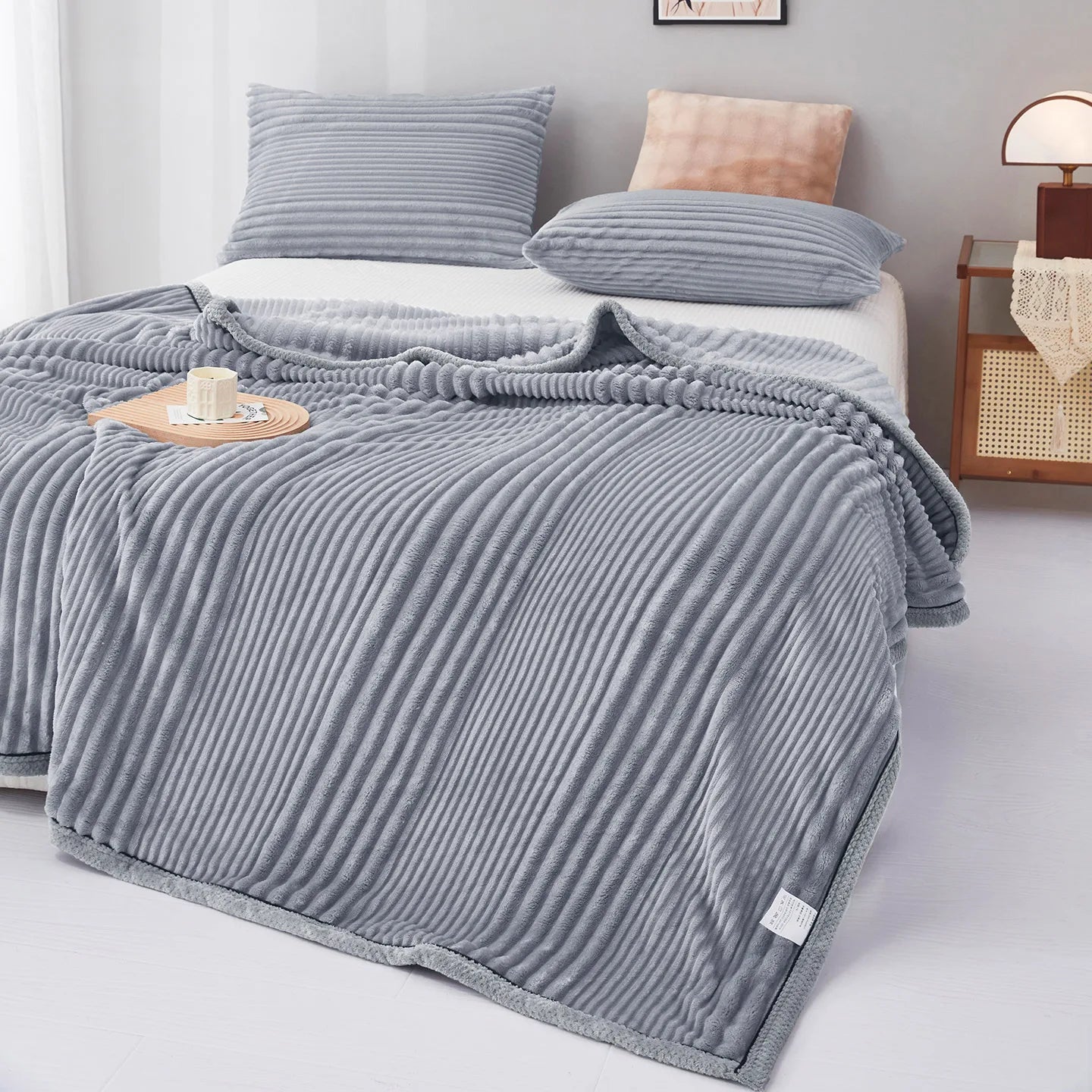 Ribbed Bed Blanket Throw Blanket