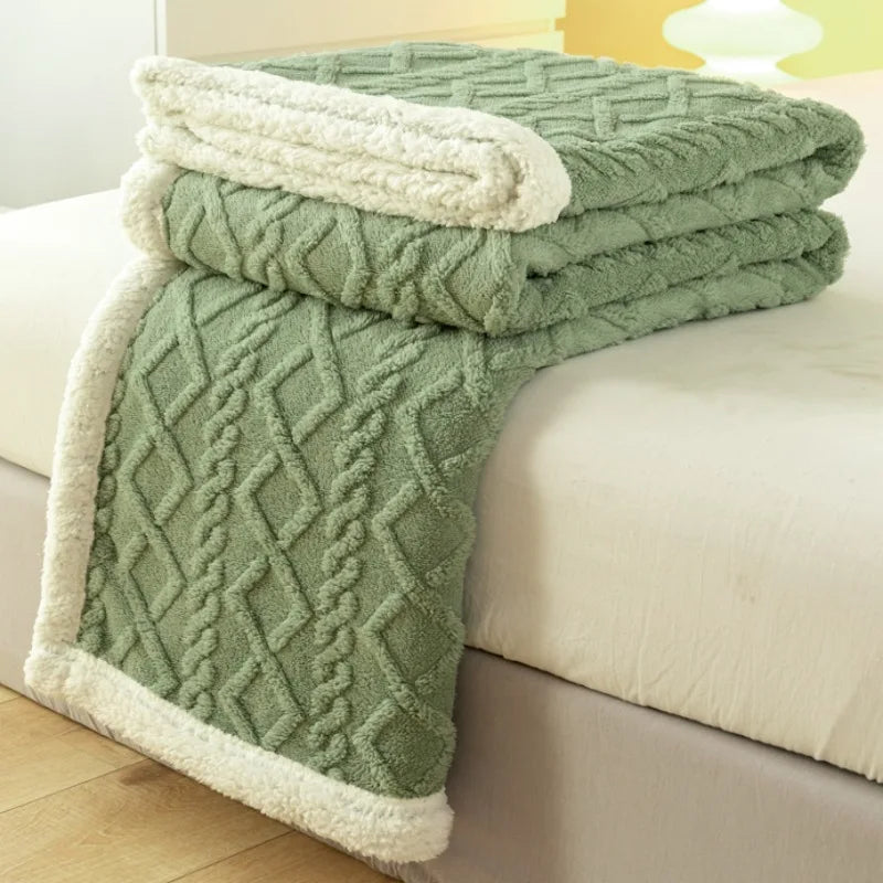 Double Thickened Throw Blanket Pile