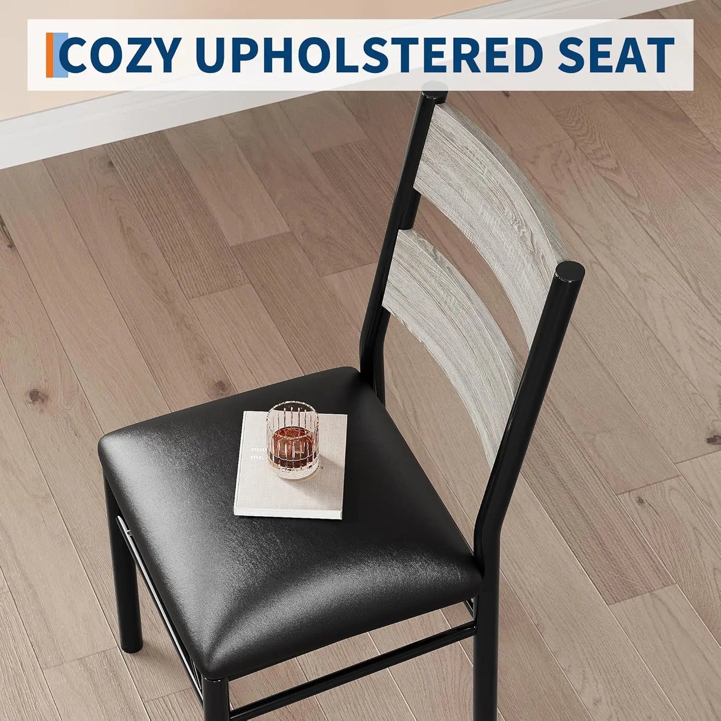 Dining Table Set for 4, Wood Kitchen 4 Kitchen Chairs