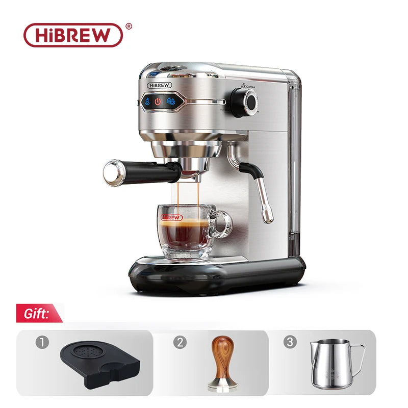 HiBREW Coffee Maker Cafetera 20 Bar Inox Semi Automatic