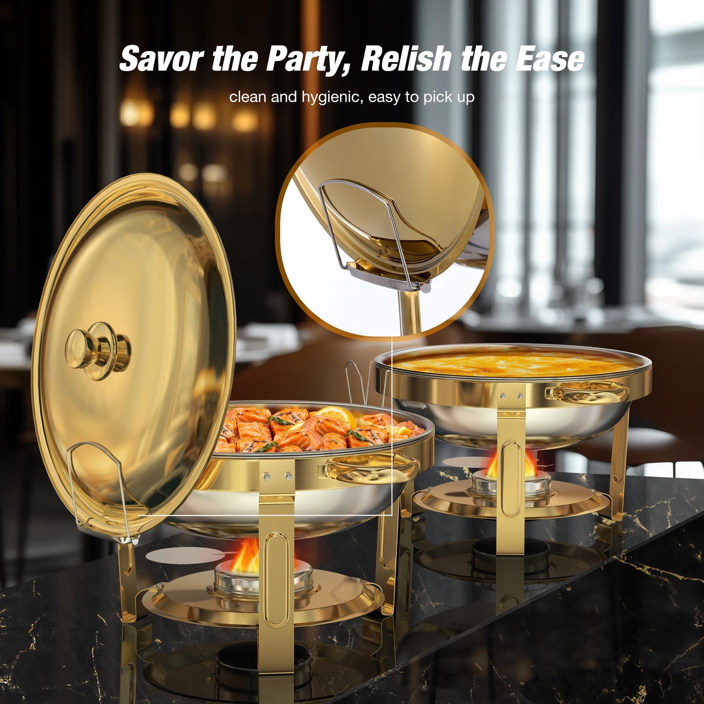 Round Chafing Dishes for Buffet 5 Qt