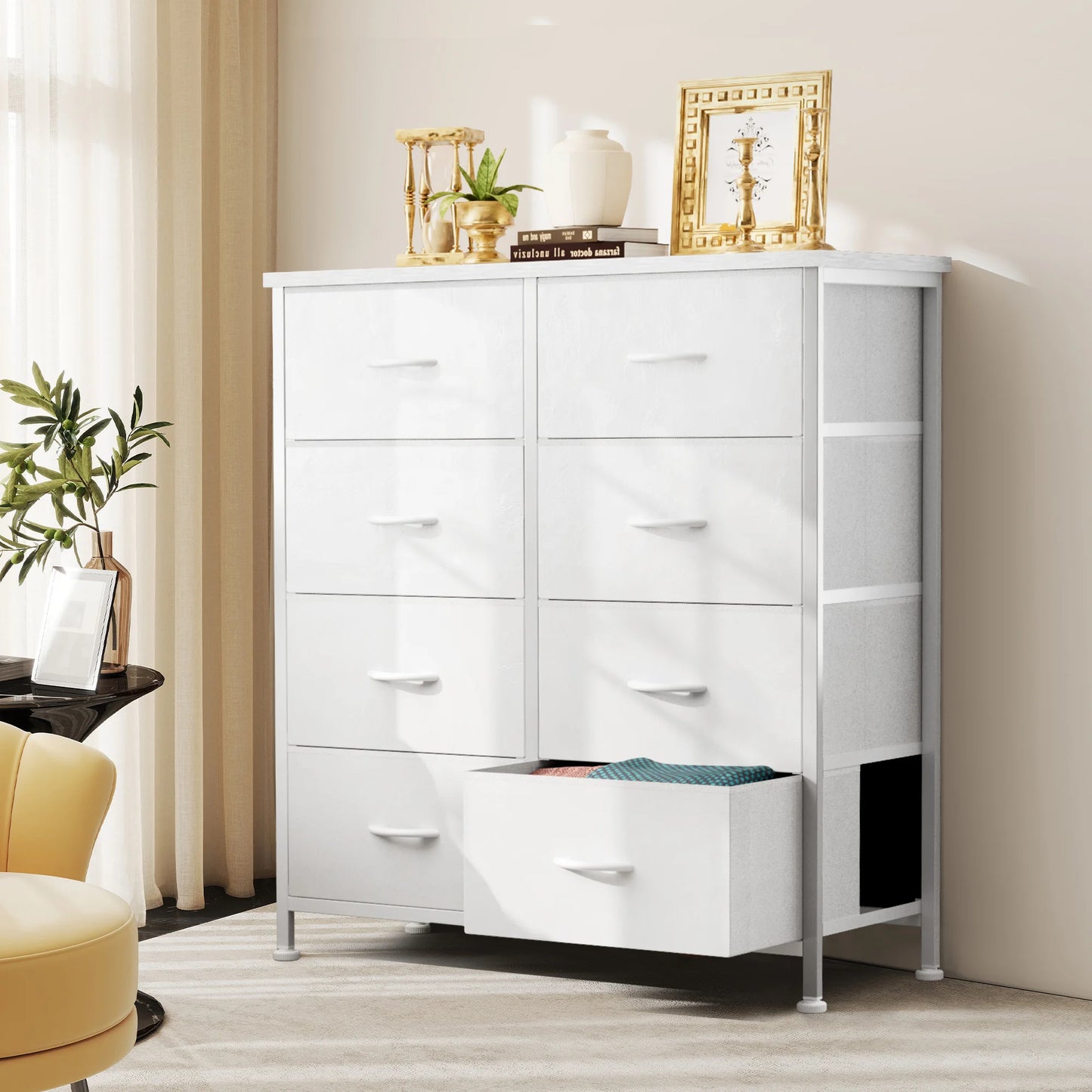 JHK Dresser Children's Wardrobe Bedroom 8 Fabric Drawers