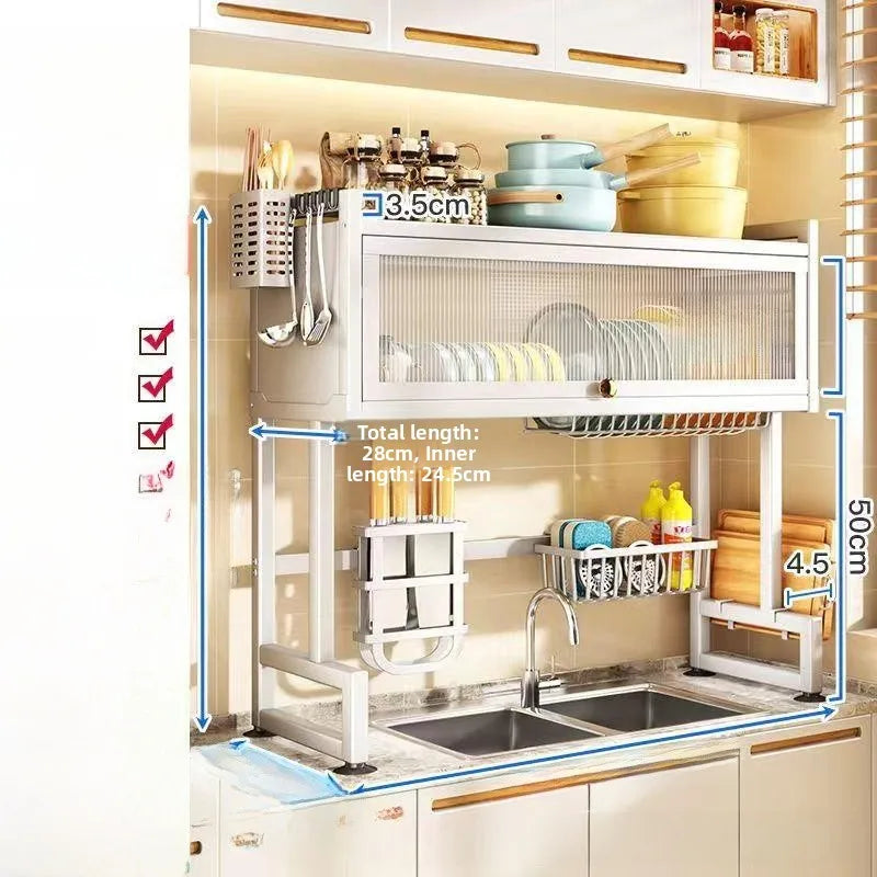 Kitchen Sink Storage Cabinet Dining Utensils Rack