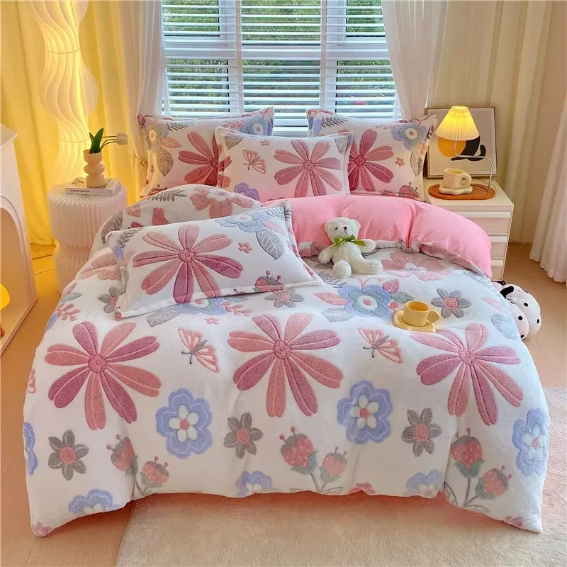 1pc Winter Duvet Cover Queen/King Size Cartoon Style