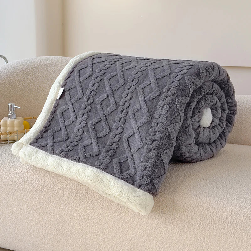 Double Thickened Throw Blanket Pile