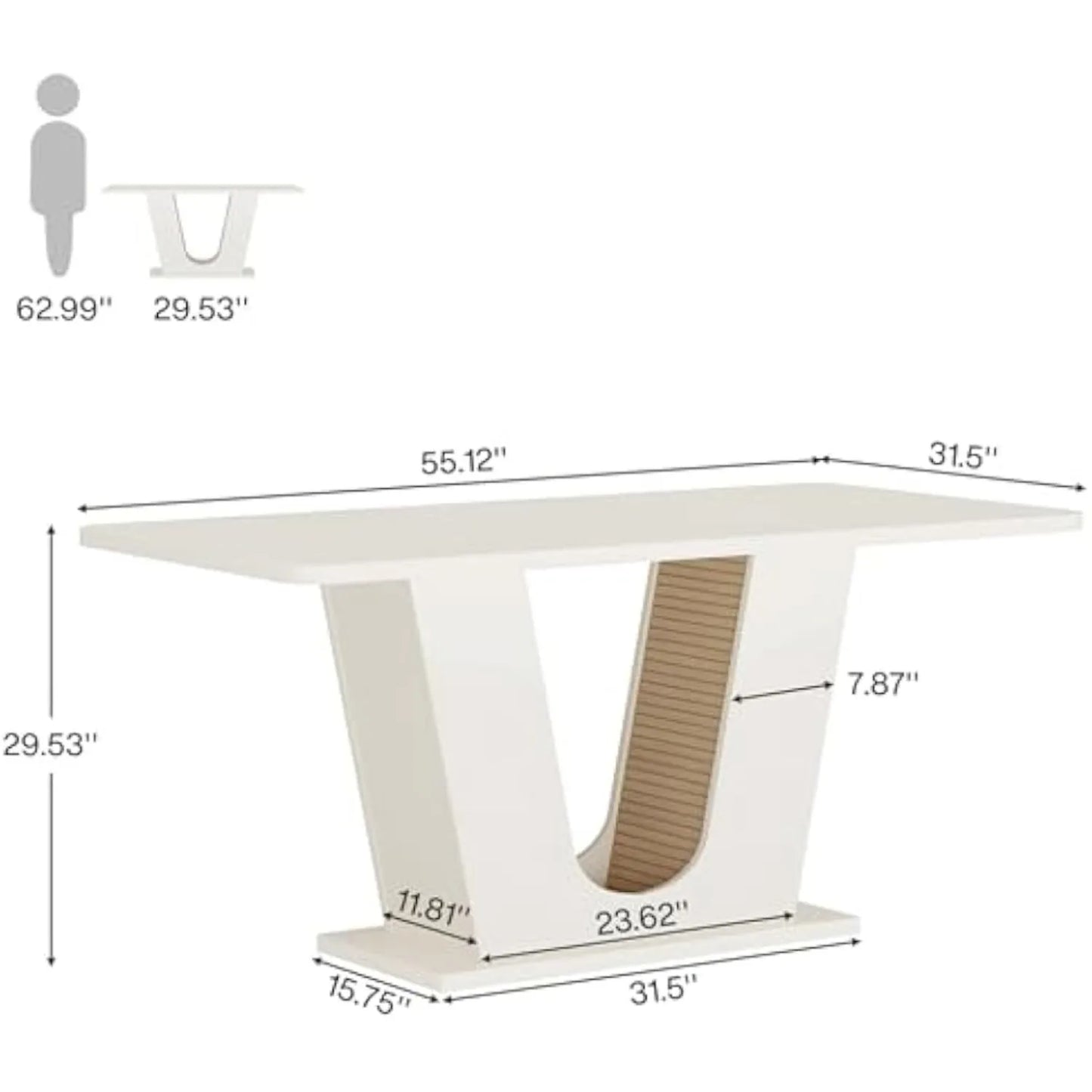 LITTLE TREE Modern Dining Table for 4-6 People