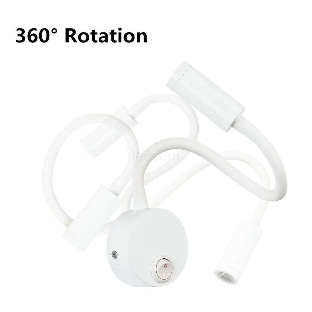 Reading Lights White, Flexible Gooseneck Lamp