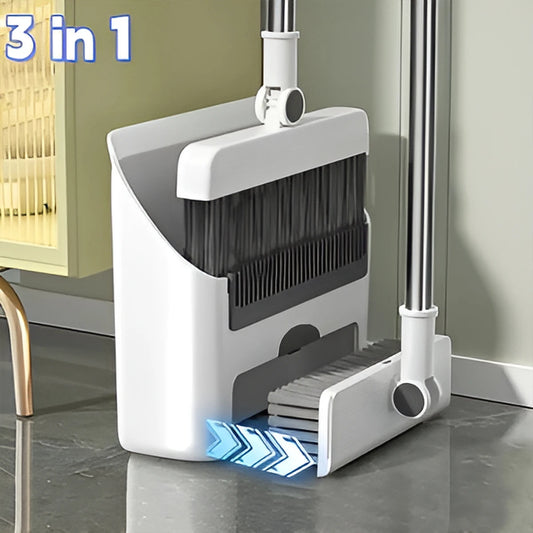 3in 1 Broom and Dustpan Set Floor Brush Home/ Office