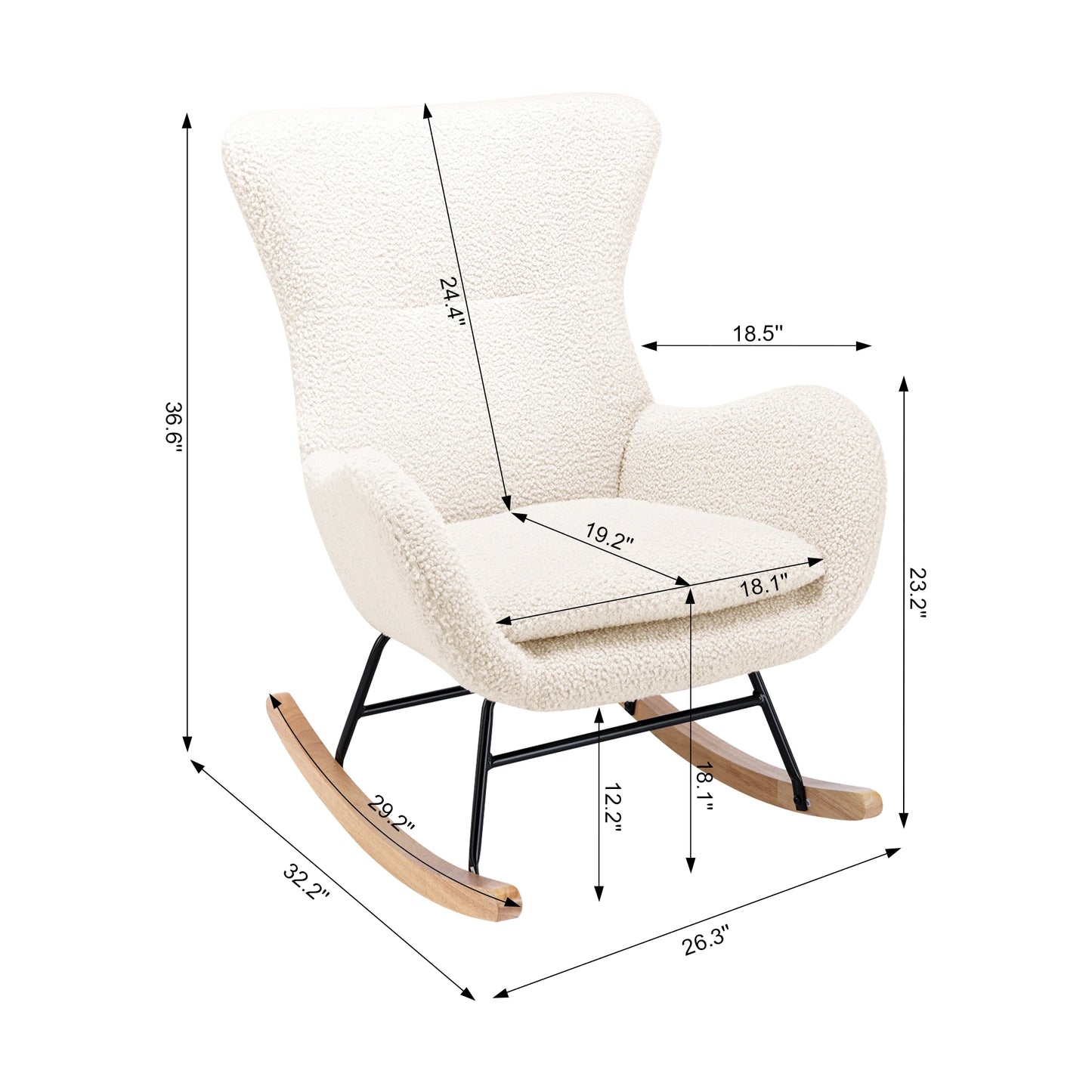 Comfortable Rocking Chair, Modern Upholstered