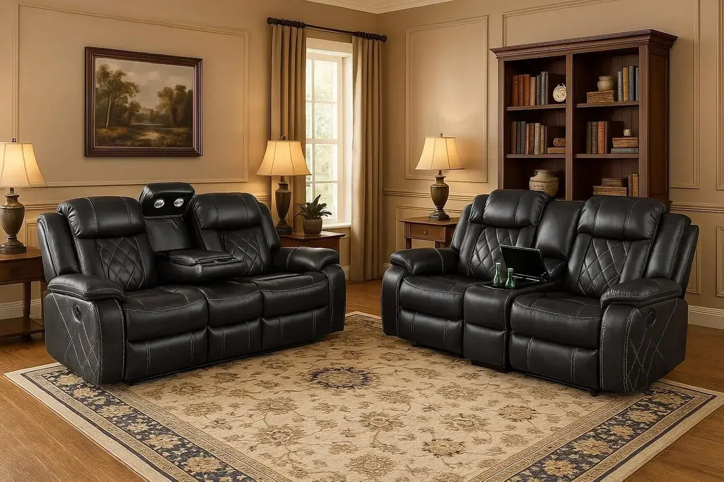 Hot sales Power Living Room Furniture Sets      ,Sectional Sofa Loveseat with Wireless Charging