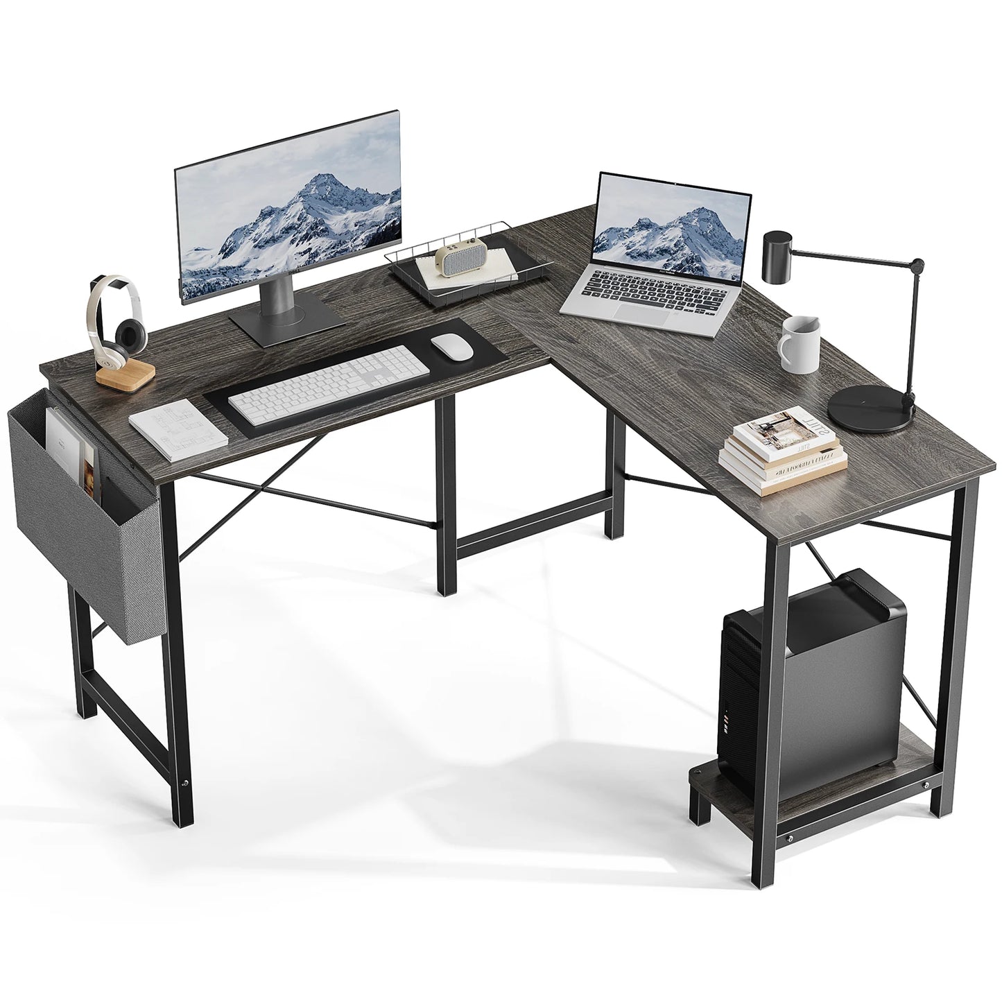 JHK Gaming Corner 50 Inch Office Writing PC Wooden Table