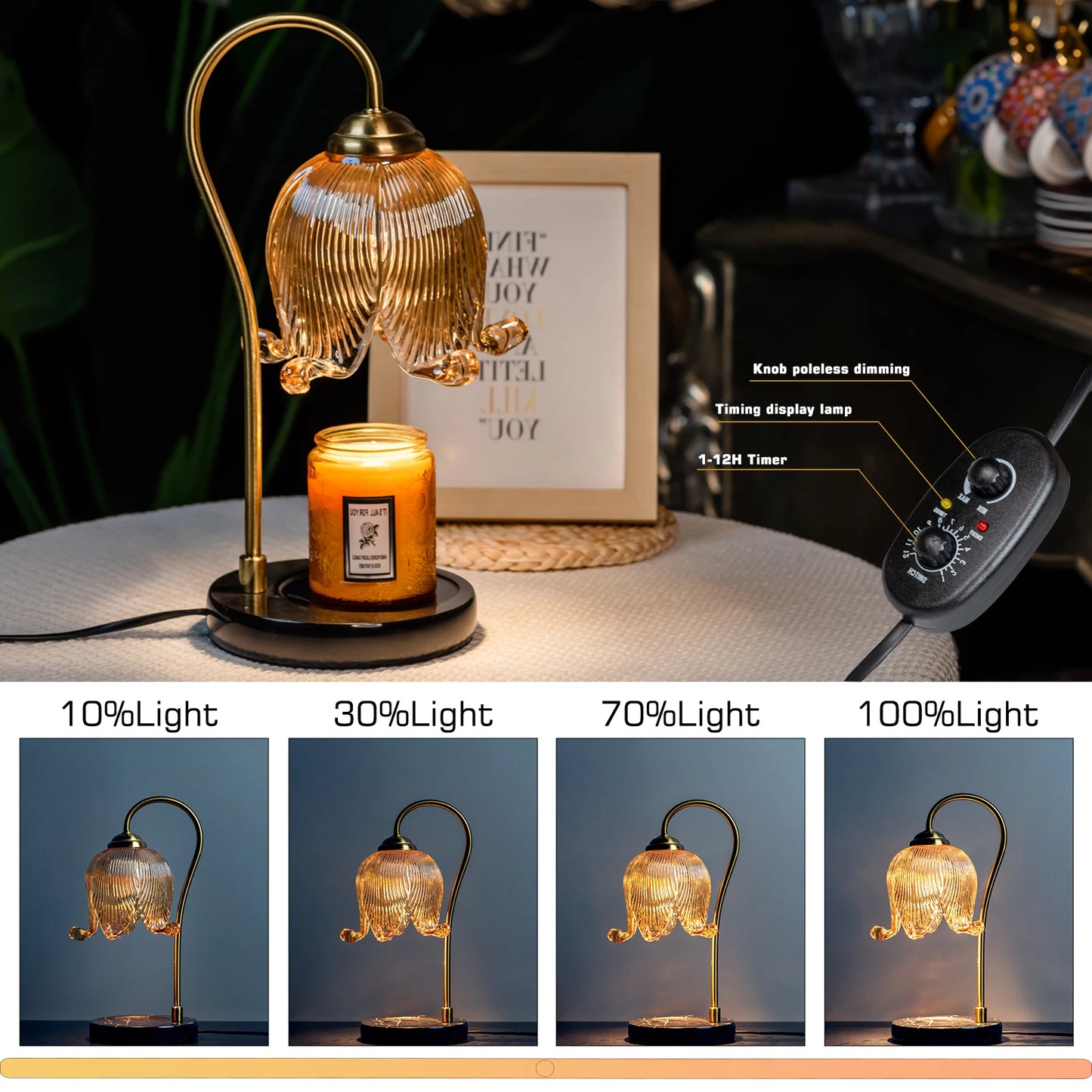 Tulip Flower Warm Candle Lamp French Retro