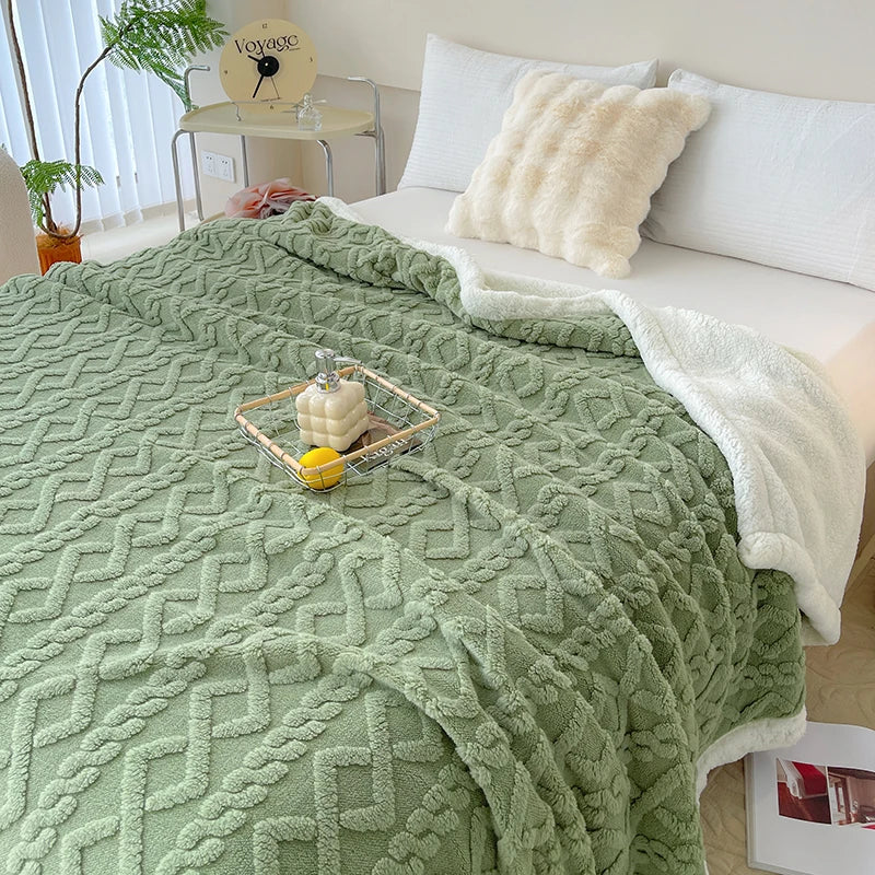 Double Thickened Throw Blanket Pile