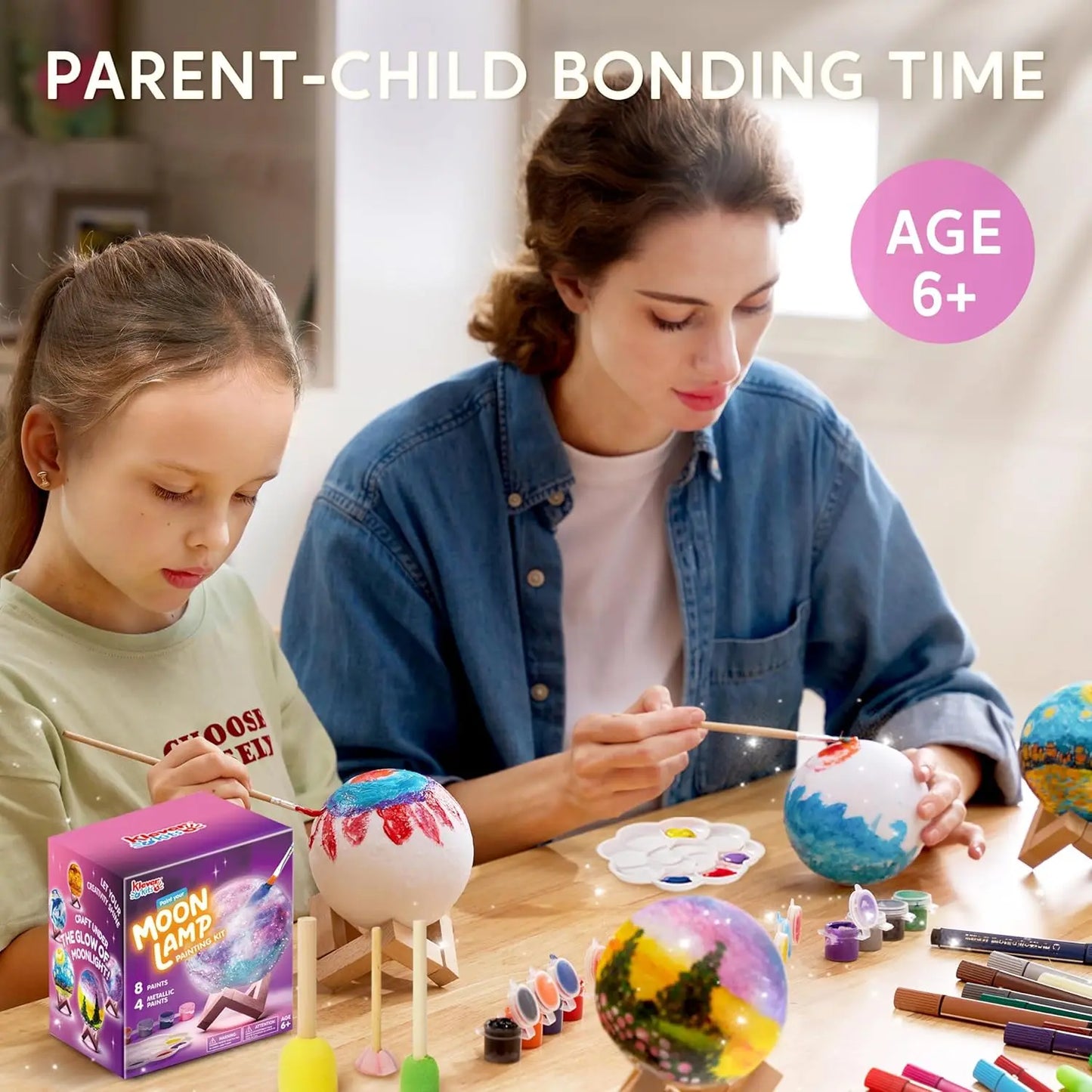 JOYFY DIY 3D Moon Night Light For Kids Paint Your Own