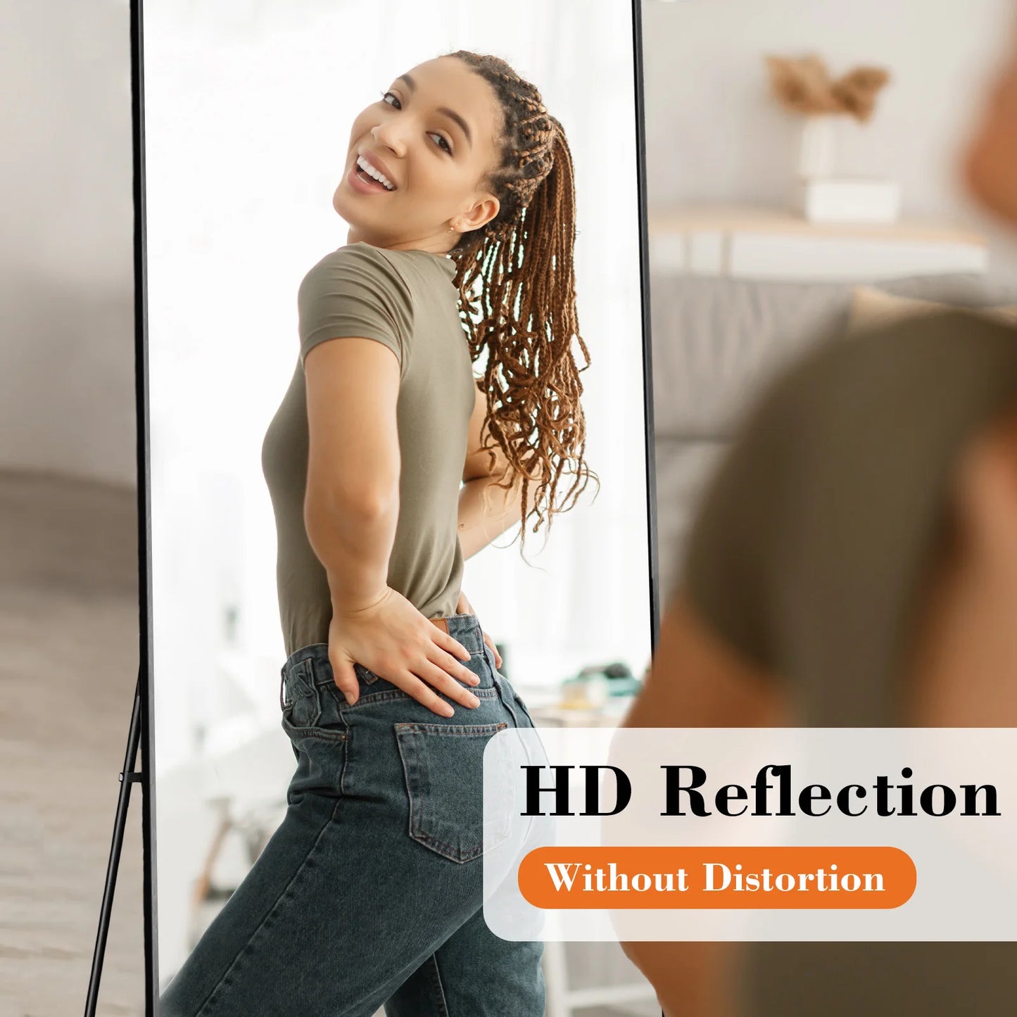 JHK 64"x21" Full Body Wall Mirror Standing Hanging or Leaning