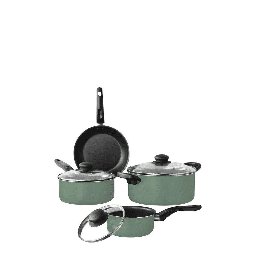 7 Piece Nonstick Cookware Set Lightweight Aluminum