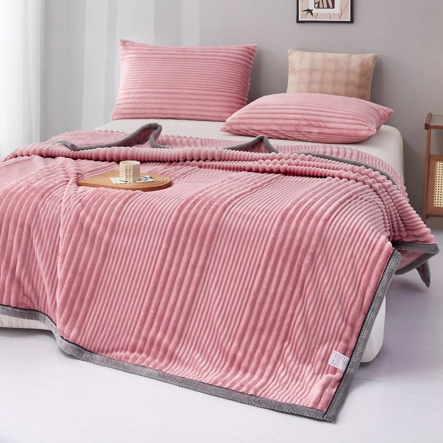 Ribbed Bed Blanket Throw Blanket