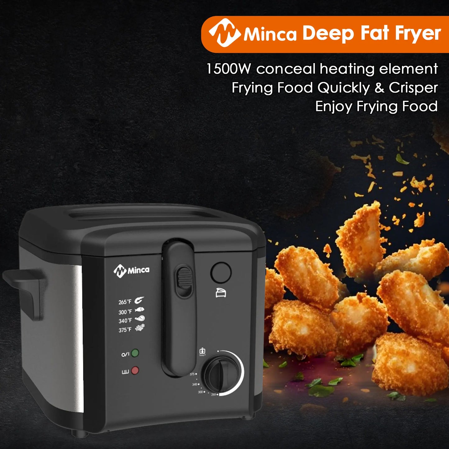 M Minca 2.5L Fryer|1500W Non-Stick