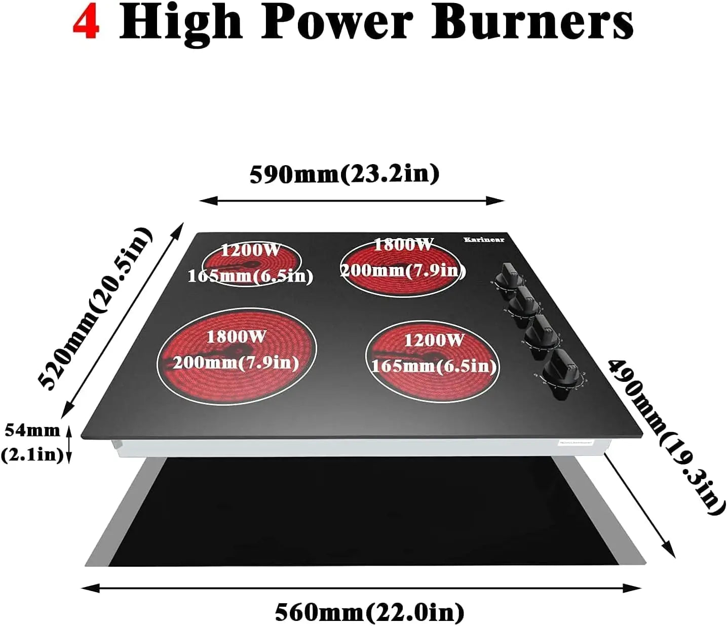 Karinear 4 Burners Electric Cooktop