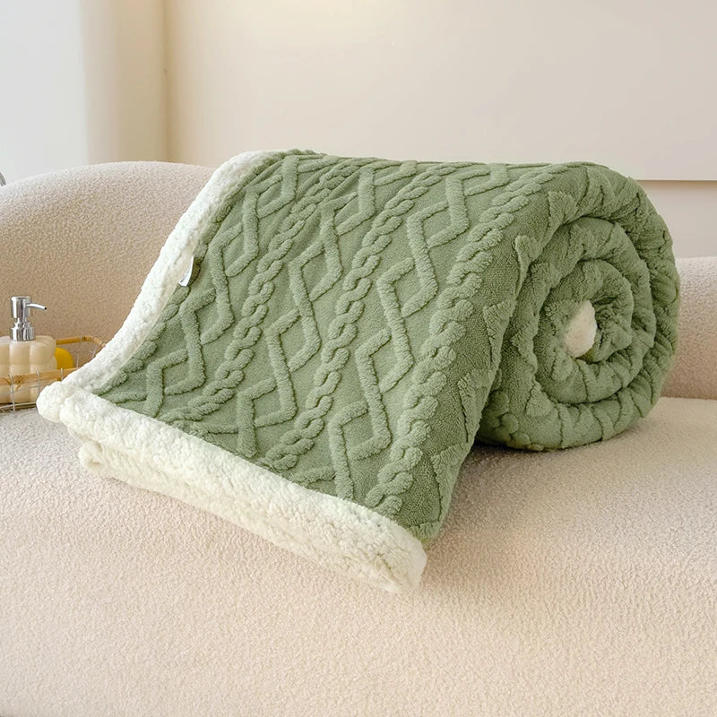 Double Thickened Throw Blanket Pile