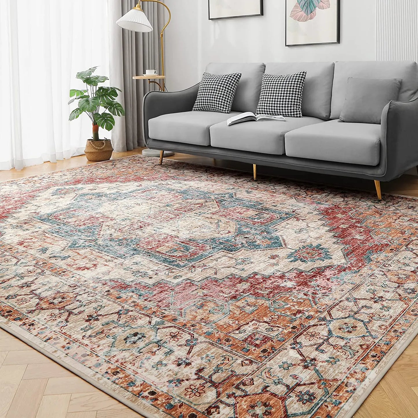 Vintage Bohemian Area Rug for Living Room