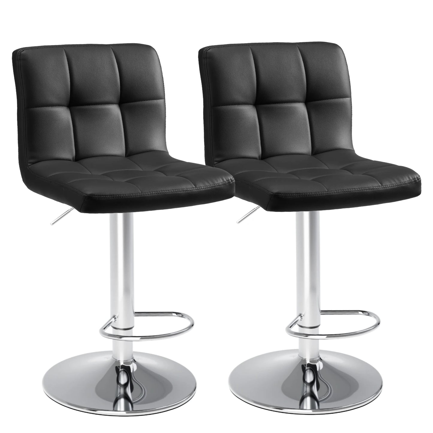 JHK PU Leather Bar Stools Set of 2,Upholstered