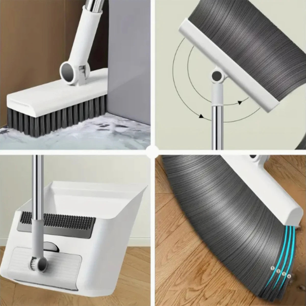 3in 1 Broom and Dustpan Set Floor Brush Home/ Office