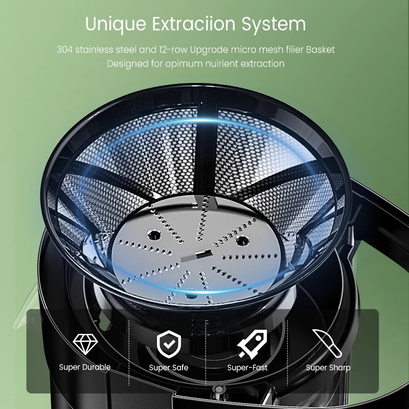 Juicer Machine Centrifugal Wide Mouth 3” Feed Chute