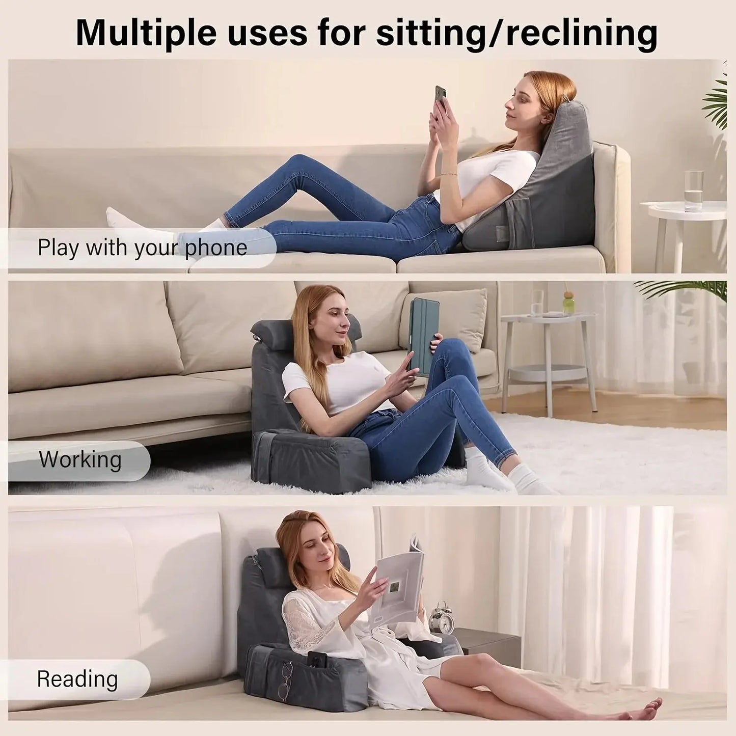 Bedrest Back Pillow for Bed Sitting up Cushion