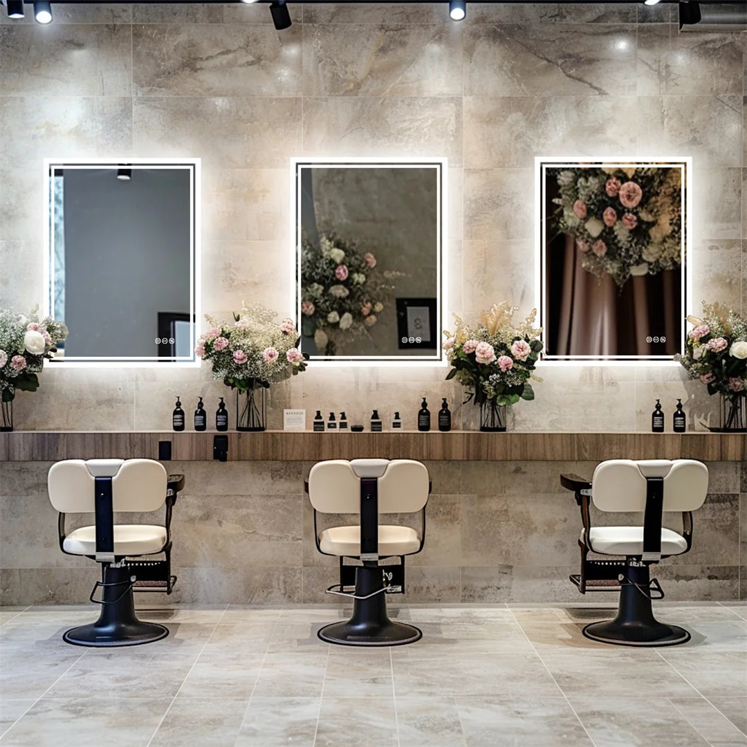 LUVODI Illuminate LED Backlight Bathroom Mirror     Frameless Dimmable Defog Bath/Shower/Shaving Mirror