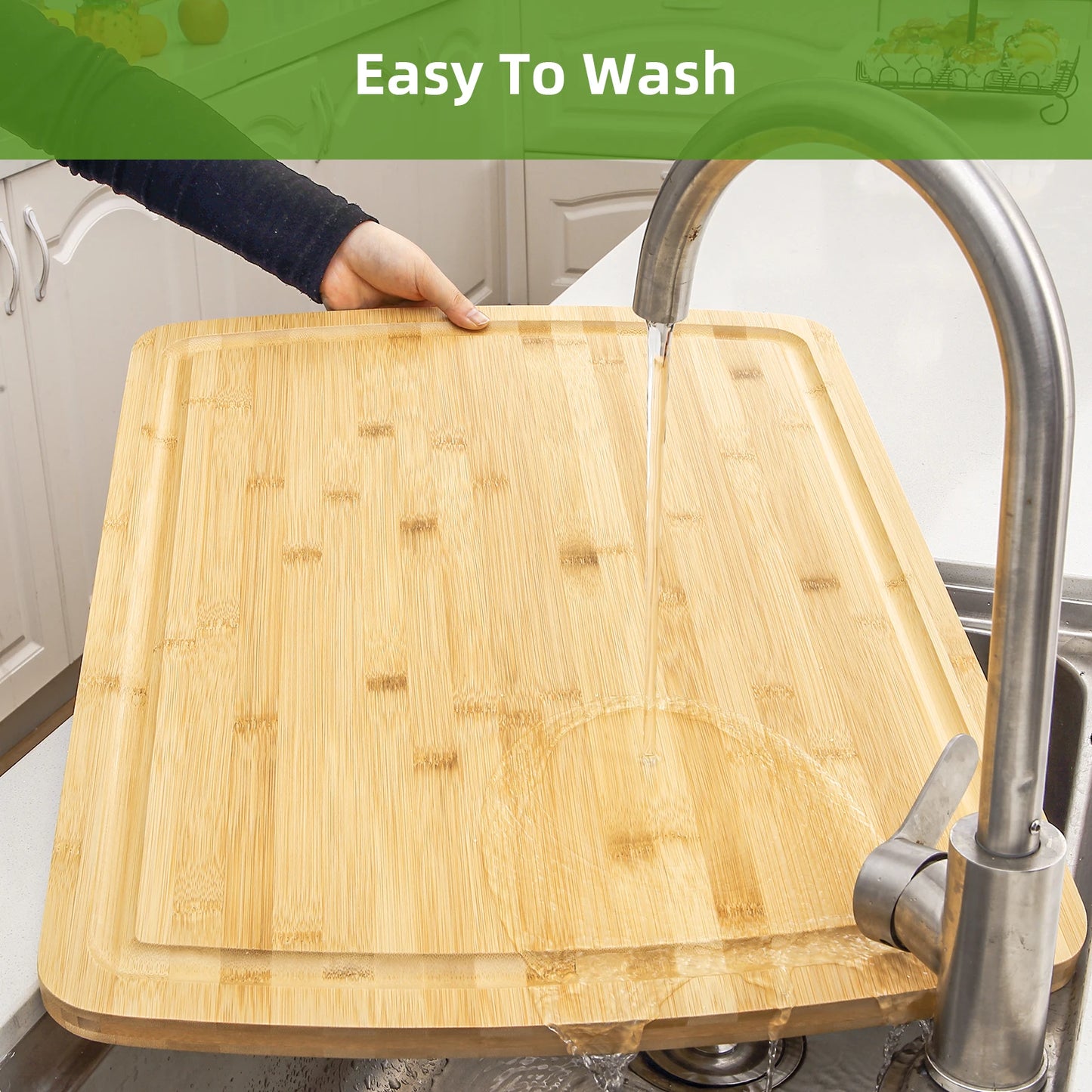 Bamboo Cutting Board for Kitchen, 24" x 18" Extra Large