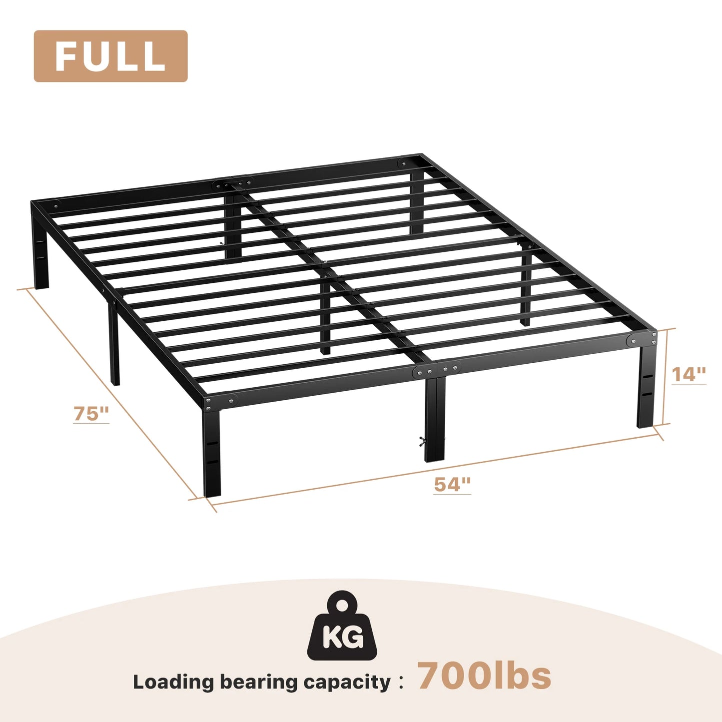 JHK Basic Twin Full Queen King Size Bed Frame Metal Platform