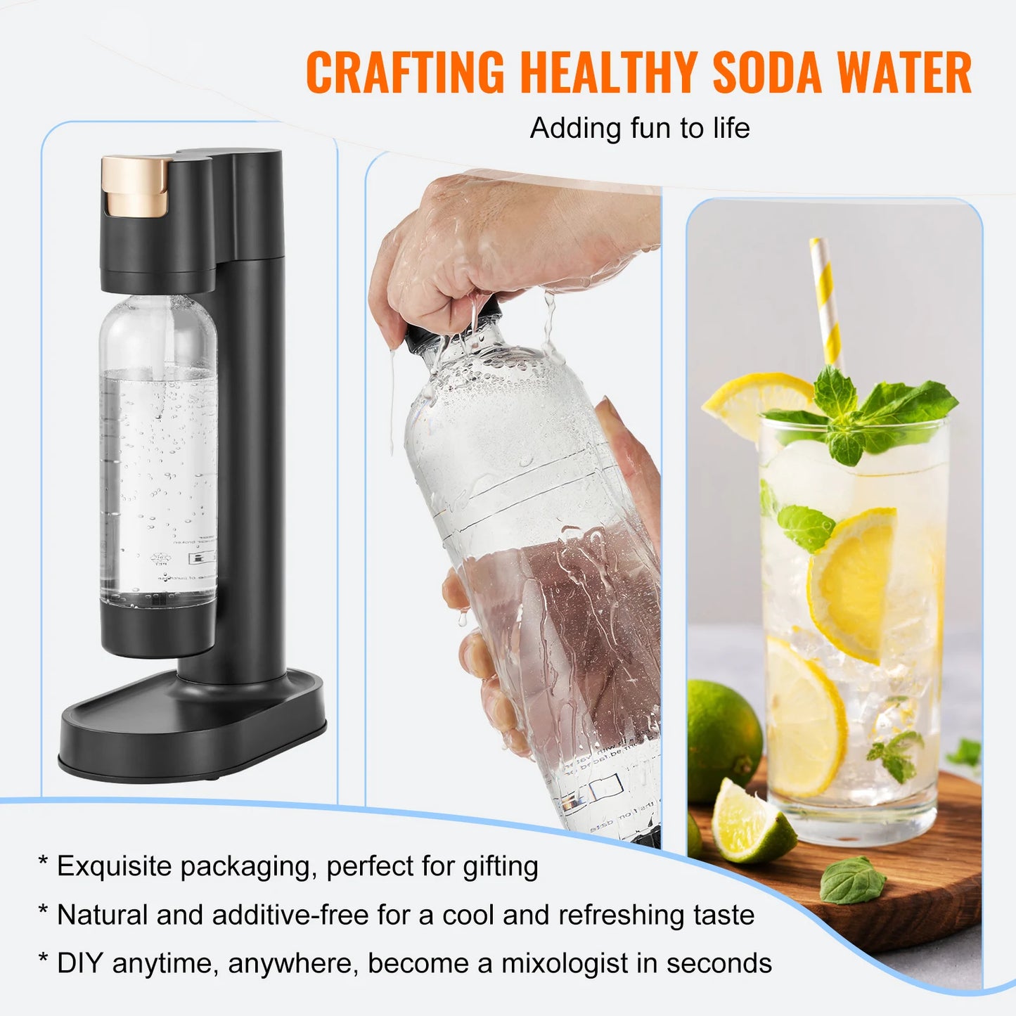 SucceBuy Sparkling Water Maker, Soda Maker Machine