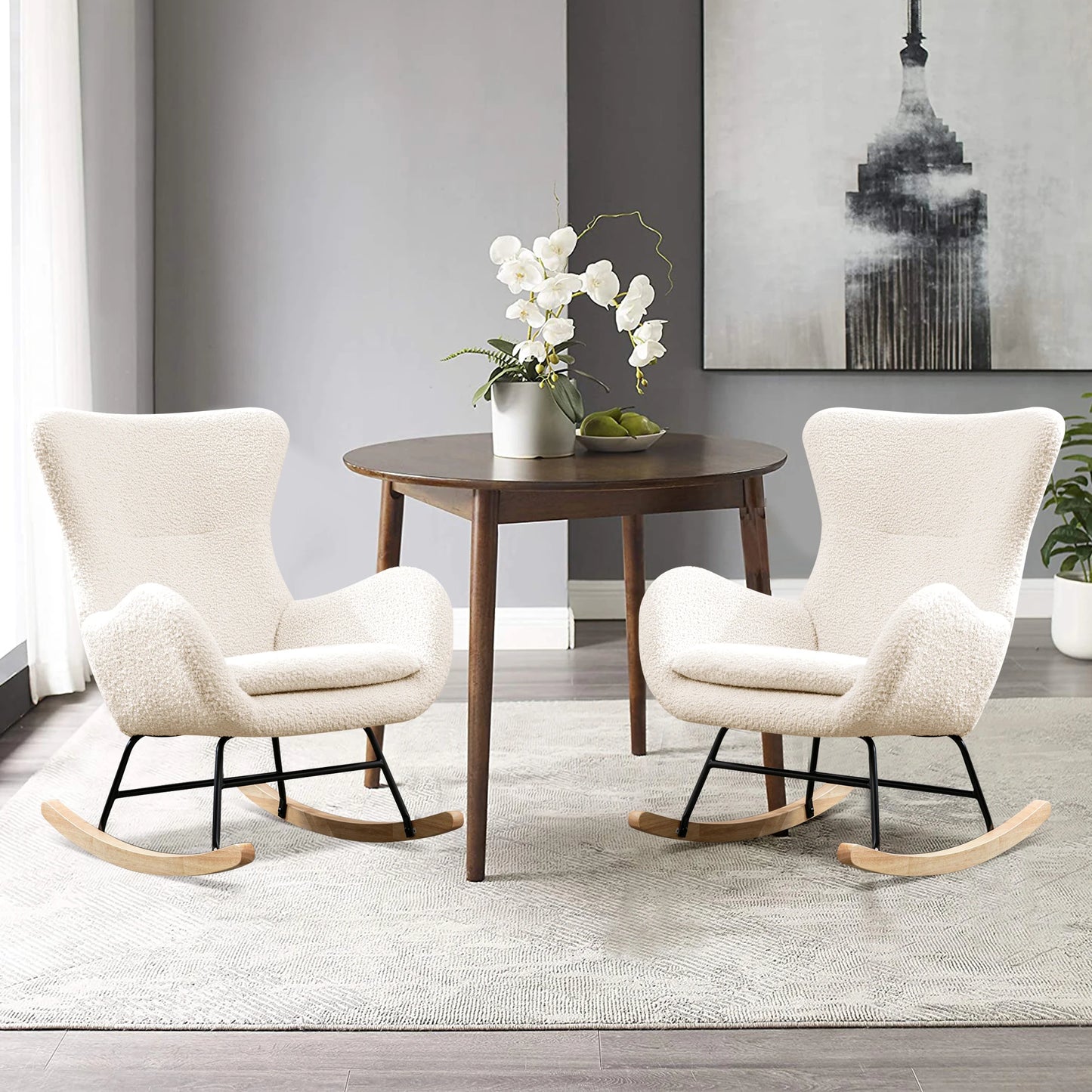 Comfortable Rocking Chair, Modern Upholstered