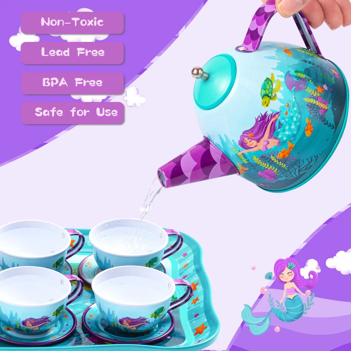 Joyfy Kid Tea Set Mermaid / Princess Play tea set