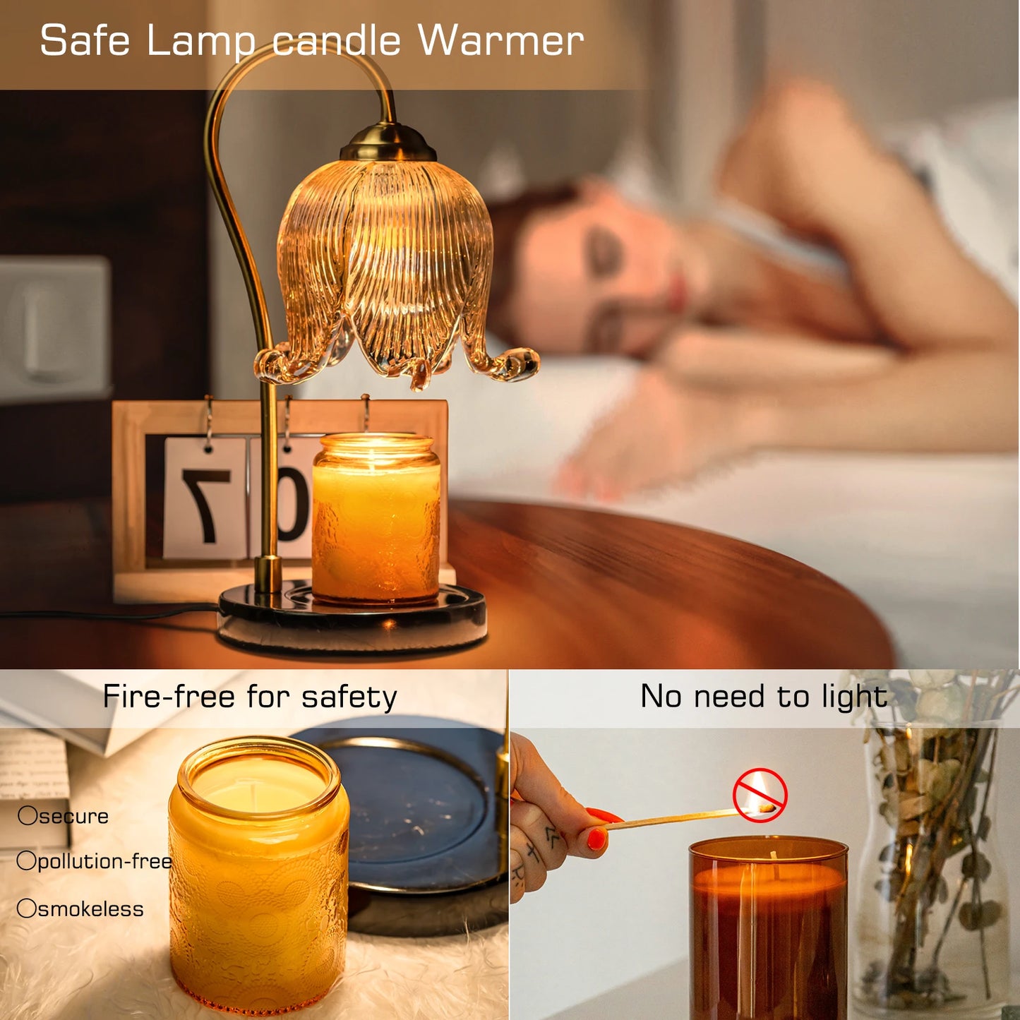 Tulip Flower Warm Candle Lamp French Retro