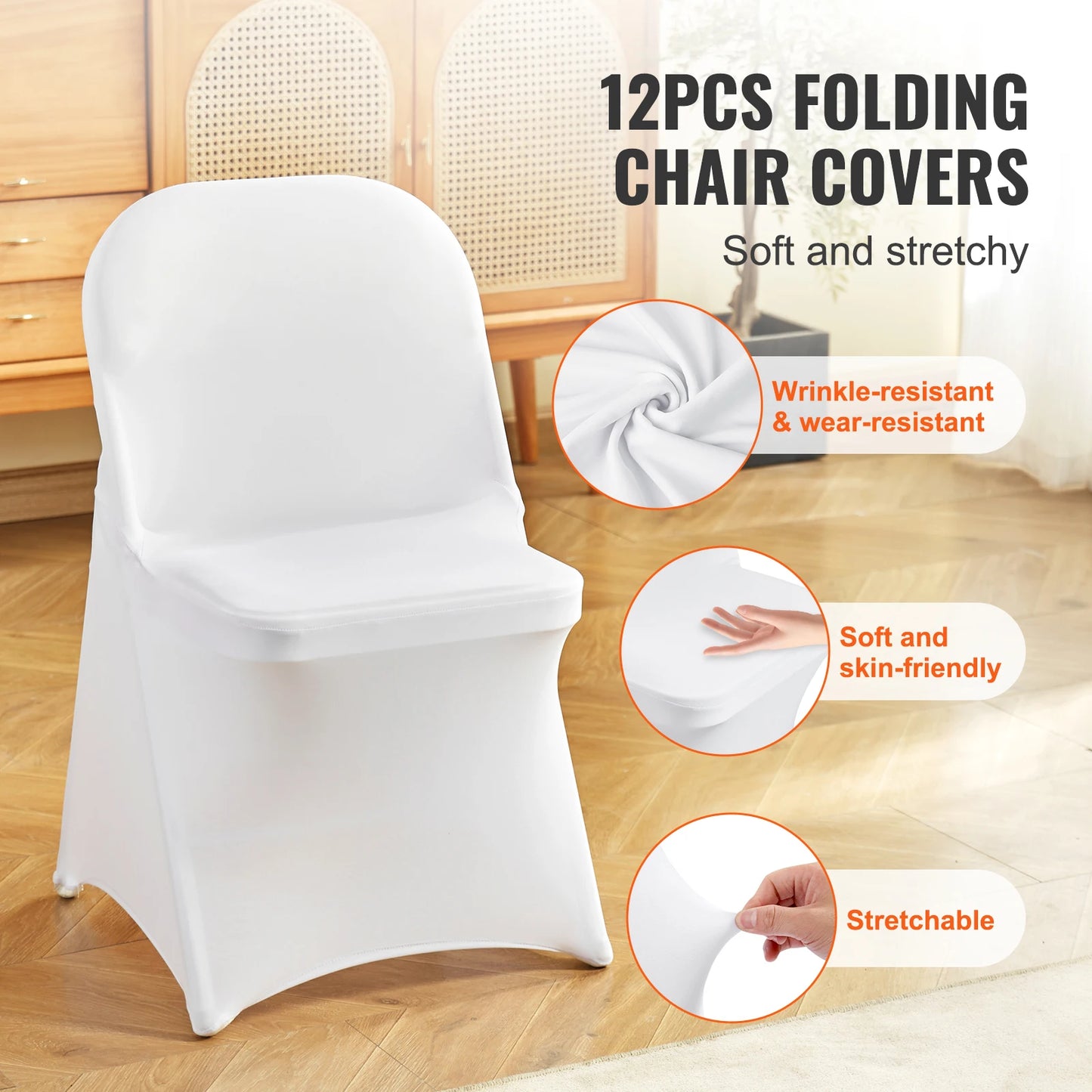 SucceBuy 12 30Pcs Wedding Chair Covers Spandex Stretch Slipcover