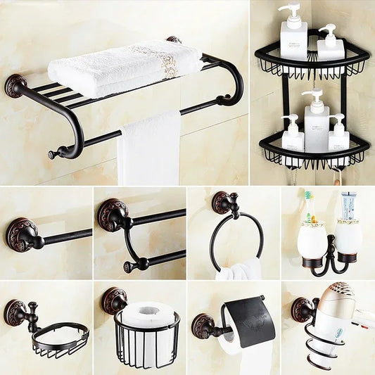 Fancy Black Bronze Bathroom Accessories And Hardware