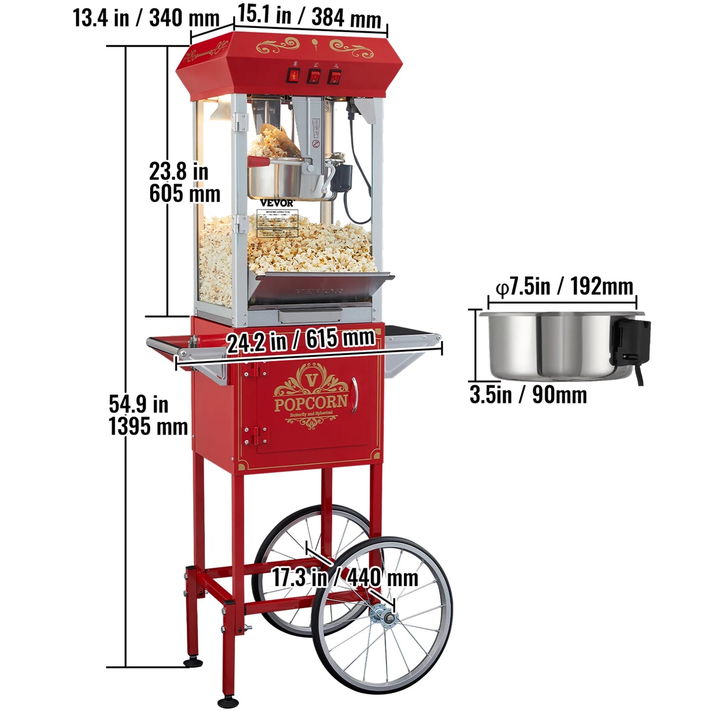 SucceBuy 8/12Oz Electric Popcorn Maker Commercial Machine