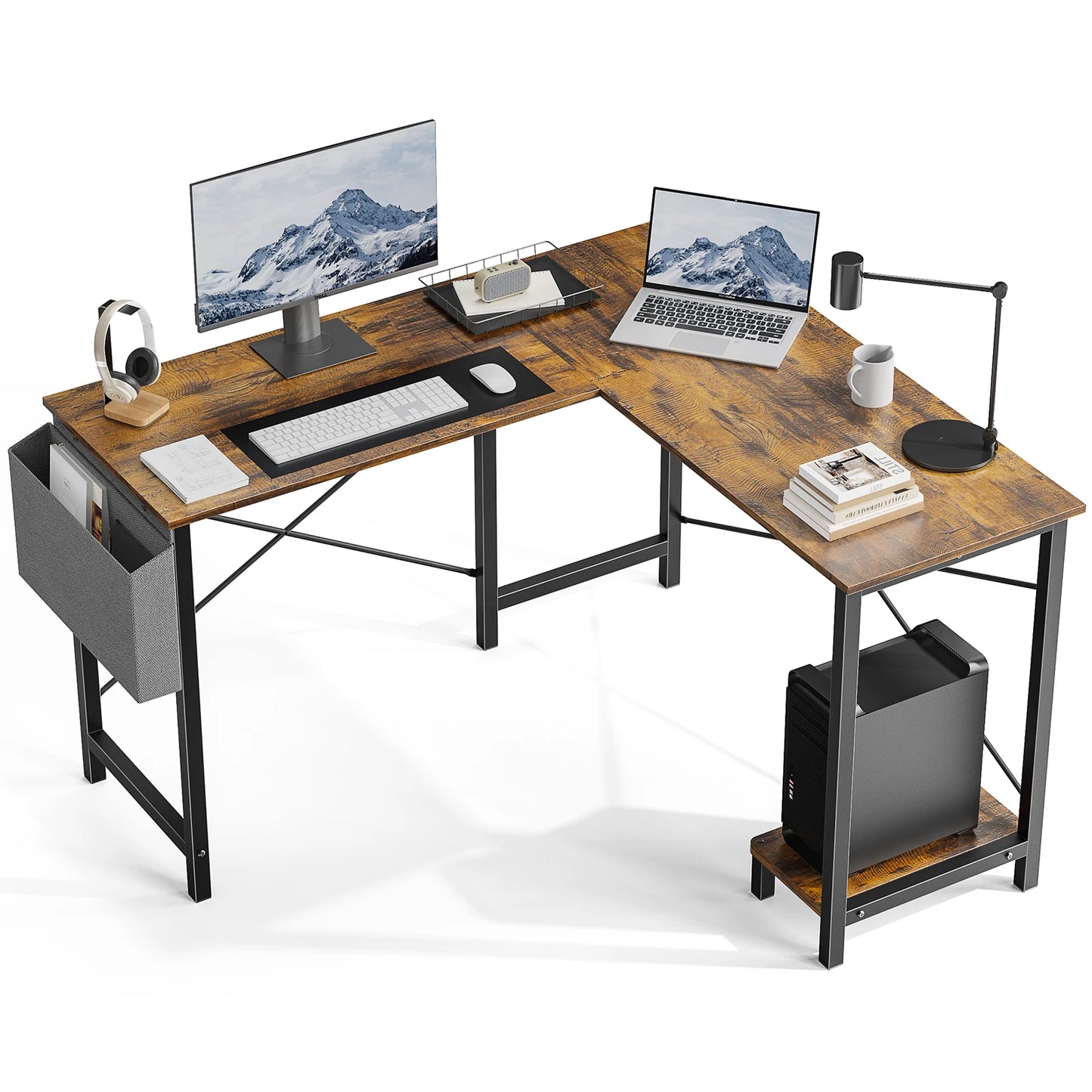 JHK Gaming Corner 50 Inch Office Writing PC Wooden Table