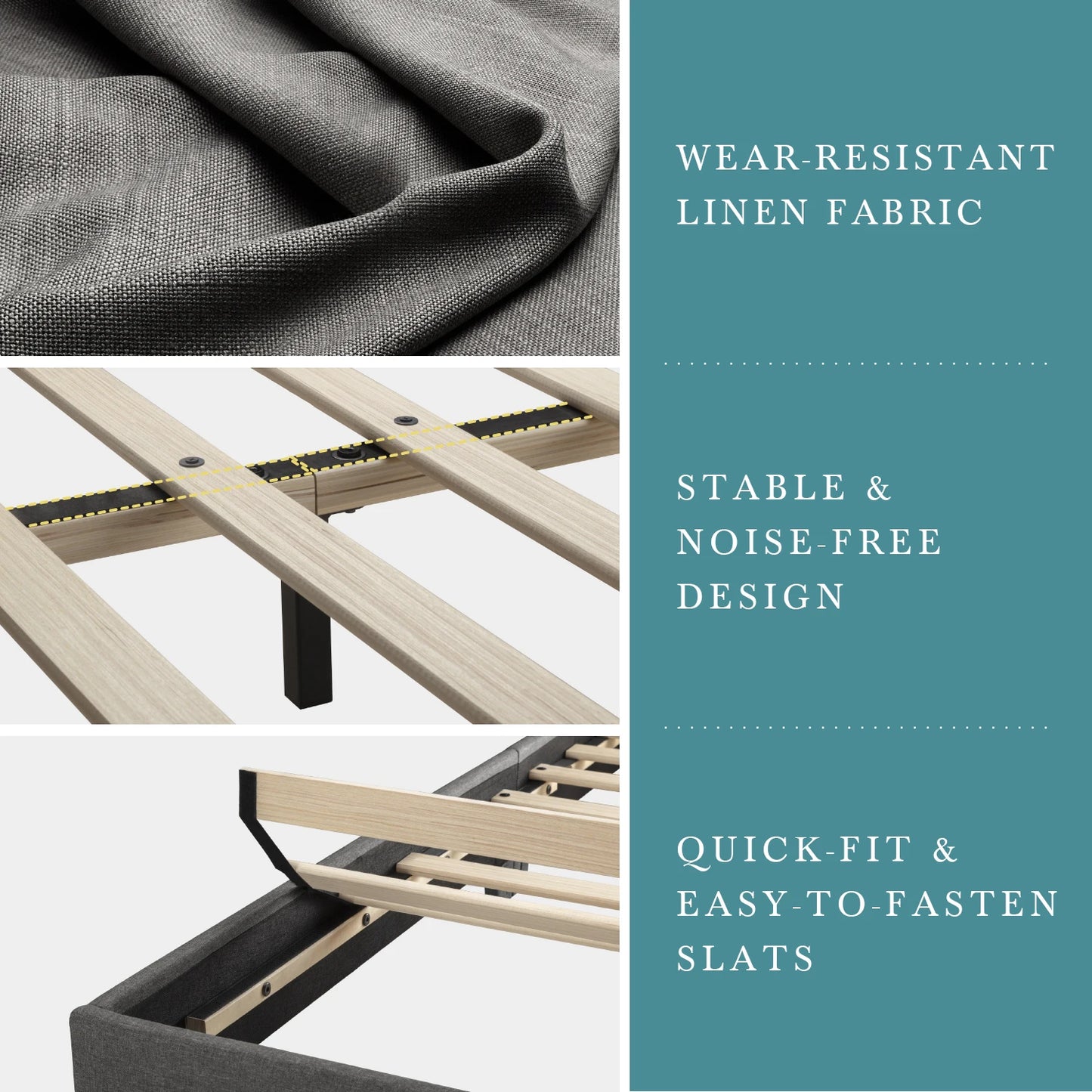 HOOMIC Full/Queen/King Upholstered Bed Frame