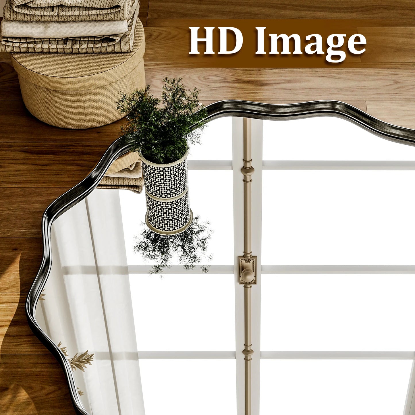 Wavy Round Decorative Bathroom Mirror