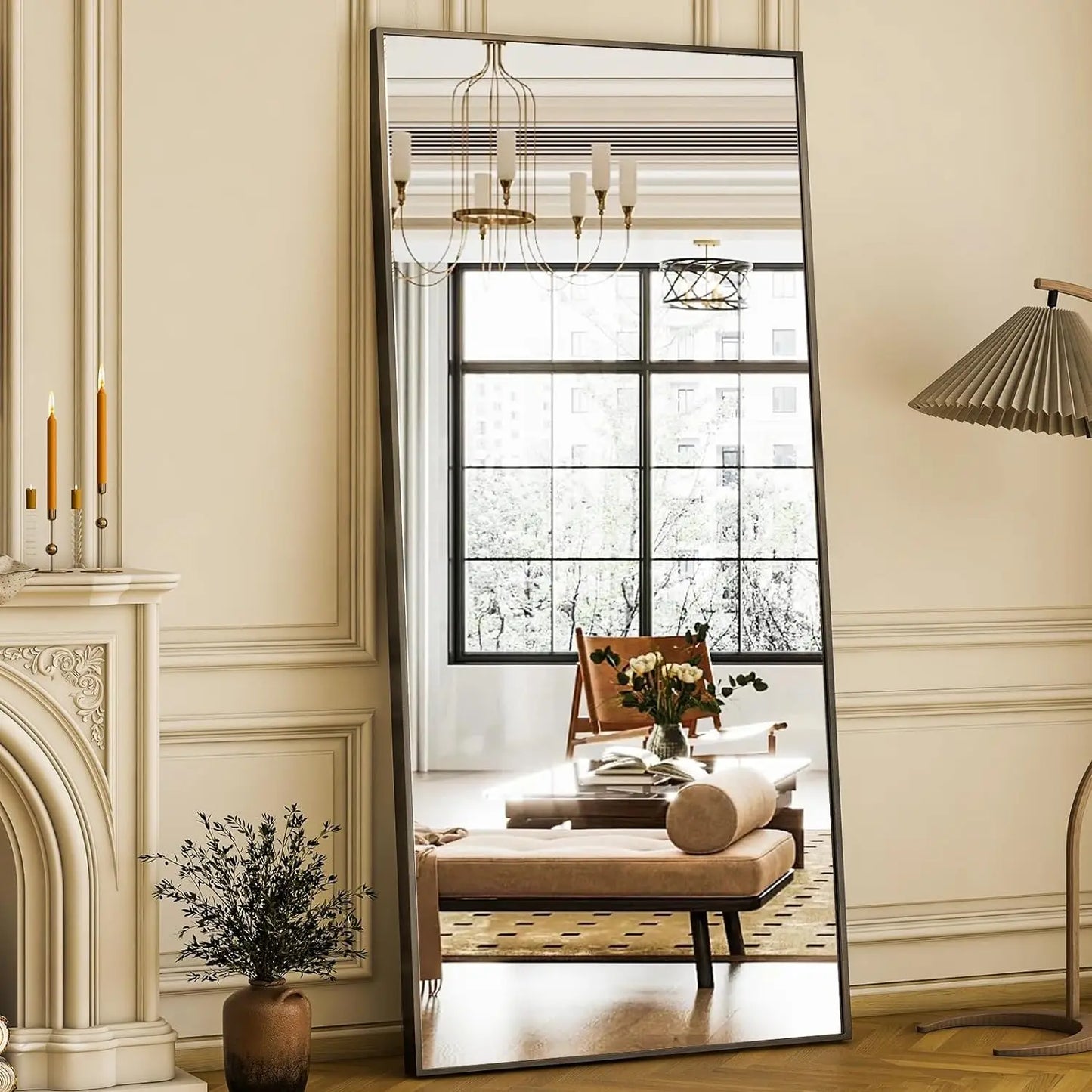 26" x 71" Full Length Mirror - Black Floor Mirror