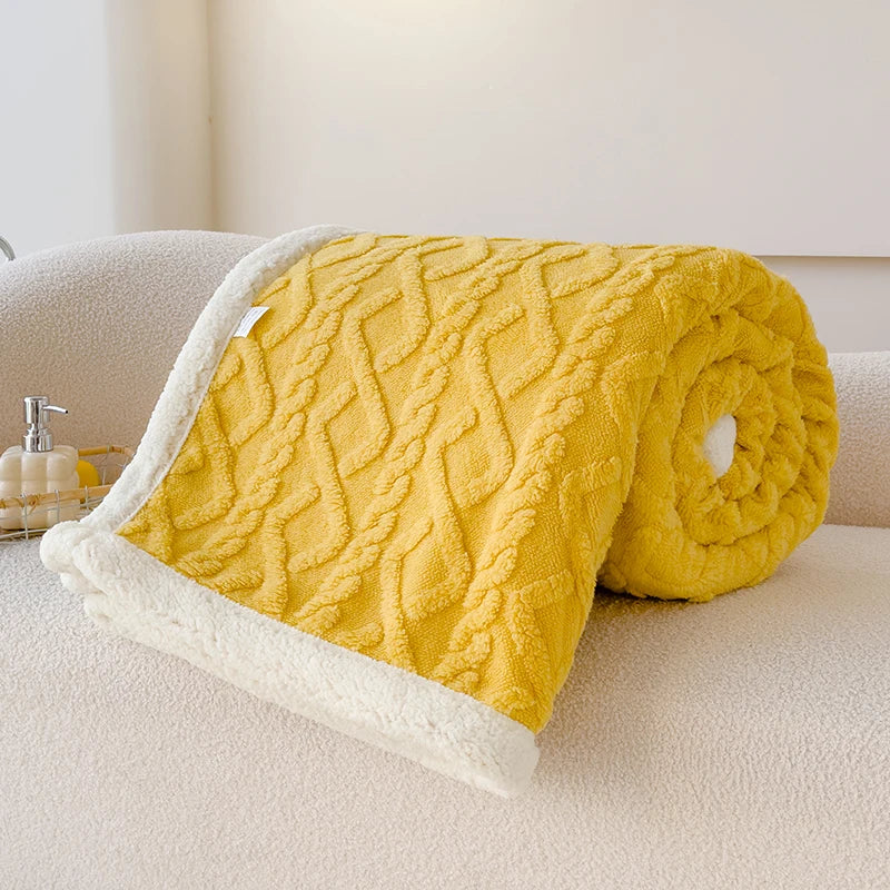 Double Thickened Throw Blanket Pile