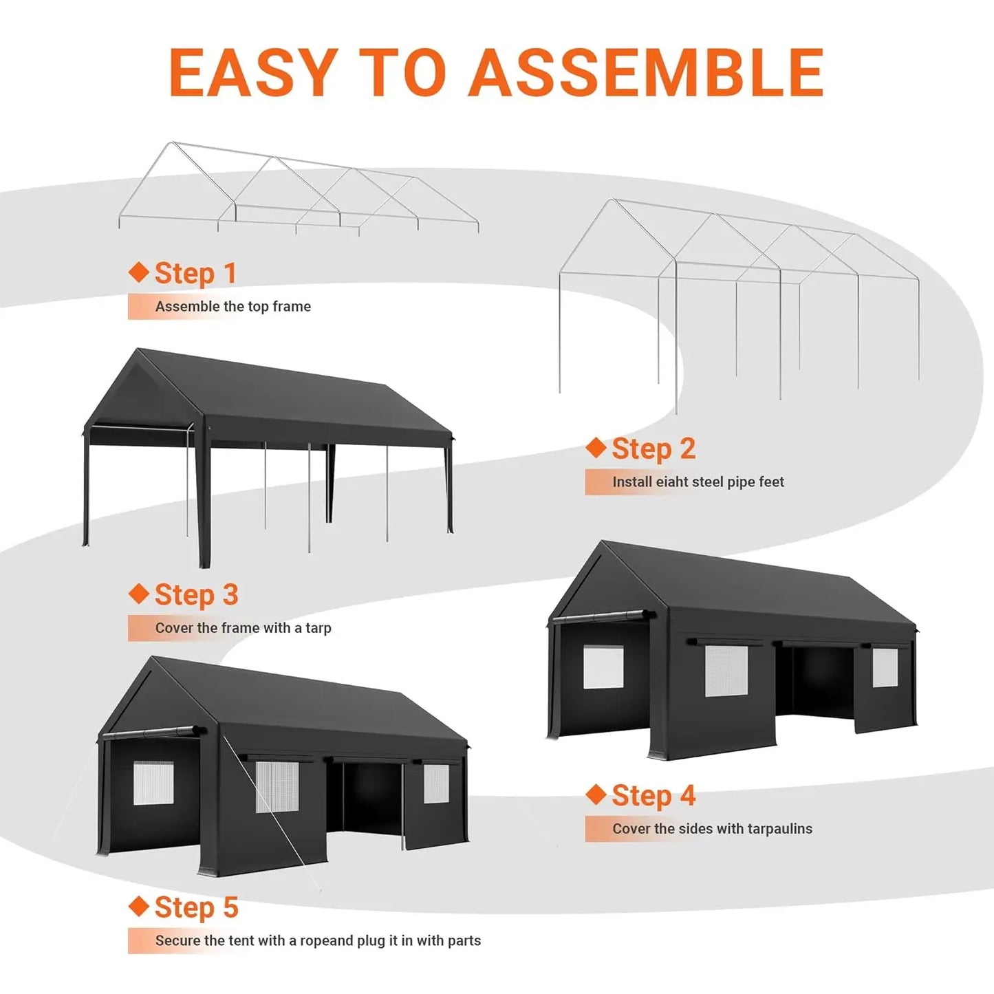 Carport, 12x20 FT Heavy Duty Carport, Portable Garage