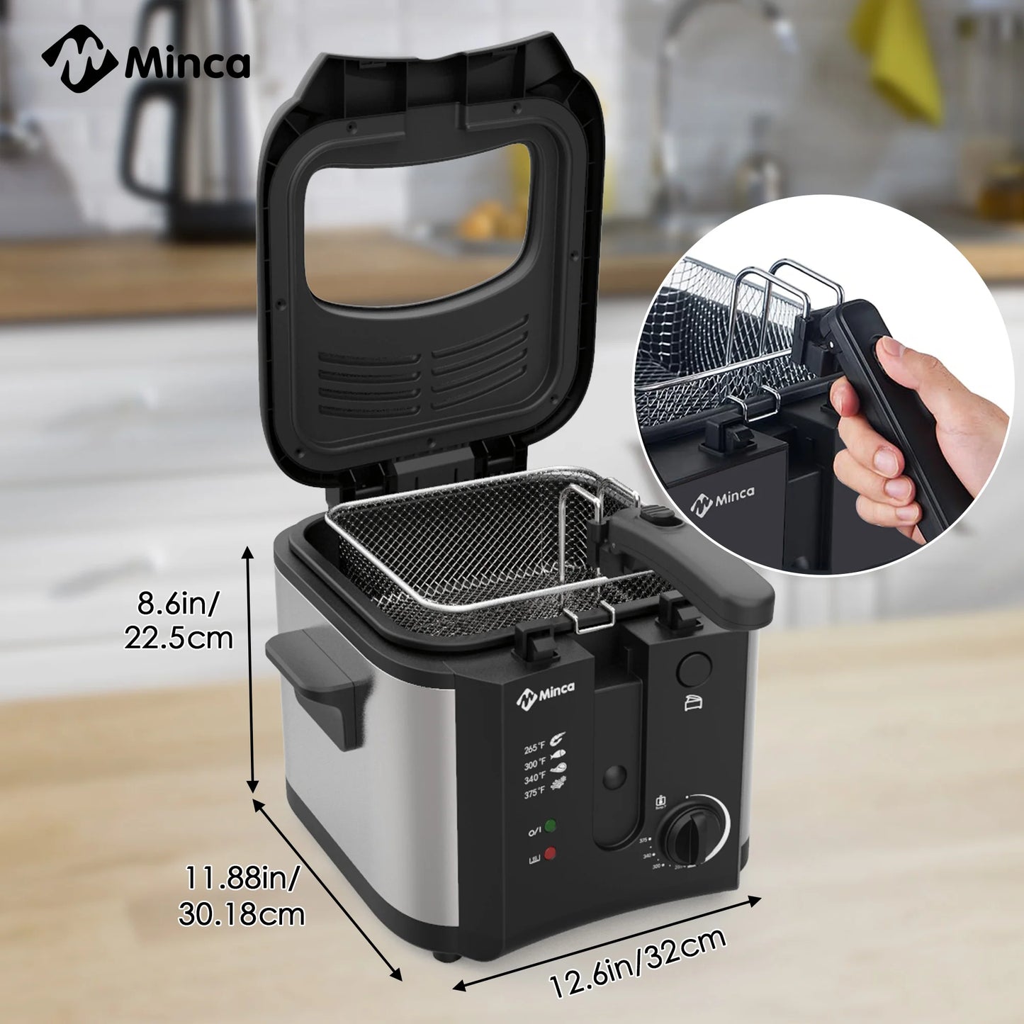 M Minca 2.5L Fryer|1500W Non-Stick
