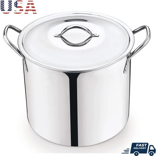 12 Quart Stainless Steel Stock Pot Heavy Duty