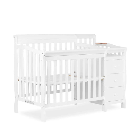 4-in-1 Mini Convertible Crib And Changer in White