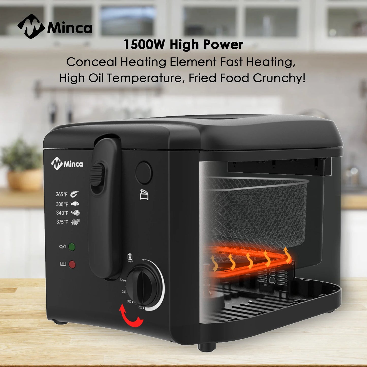 M Minca 2.5L Fryer|1500W Non-Stick