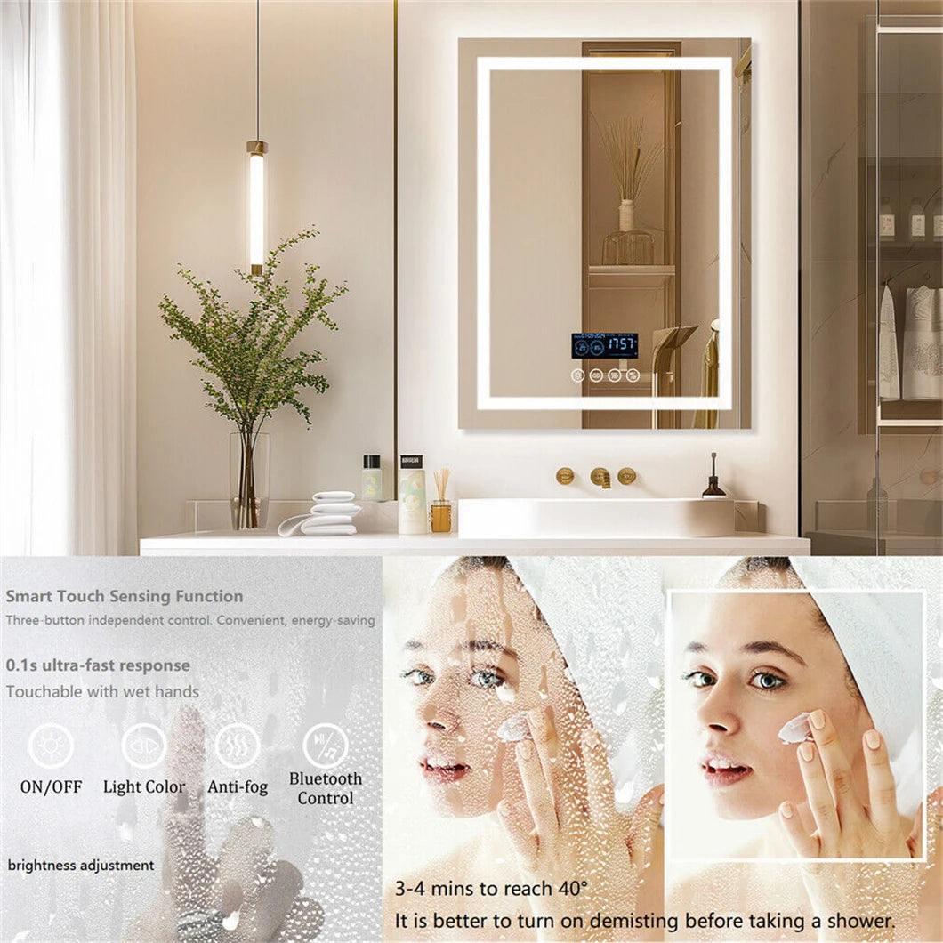 Smart LED Bathroom wall Mount Mirror Rectangle